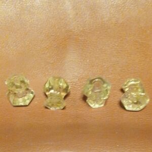 Vintage Set of Four Clear Crystal Knobs